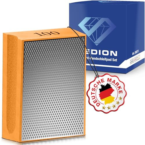 SEDION® Diamant Handschleifpad Körnung 100 - Handpad Perfekt zum Schleifen, polieren & entgraten - Schleifschwamm Premium Qualität - Schleifblock oder Schleifpads für Granit, Marmor, Keramik usw.
