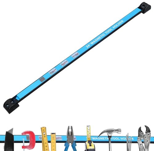 Portautensili magnetico – Barra magnetica resistente | Striscia magnetica regolabile con grande capacità, stabile scaffale per attrezzi per banco da lavoro, garage, negozio, ideale per organizzare gli