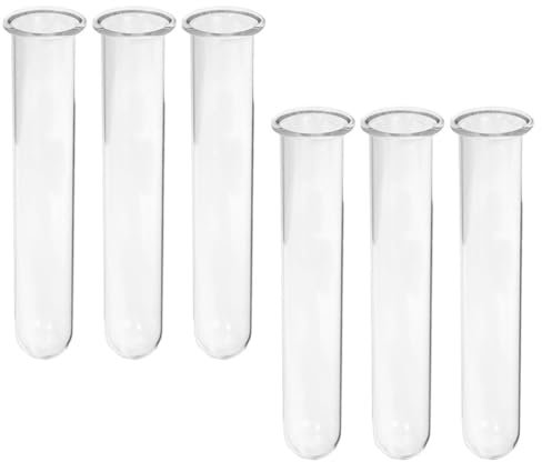 VOSAREA 6 Pièces Tubes À Essai en Verre pour Plantes Fleurs Transparent Vase Hydroponique Réutilisables Home Office Plante en Tube À Essai Décoration D'étagère Suspendue