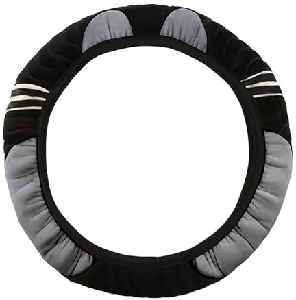 KOZOY Housse de Volant de Voiture en Peluche, 37-38 cm Caches de Volant Universelle, Housse de Volant d'hiver, Couvercle de Protection du Volant pour d'hiver Accessoires de Voiture