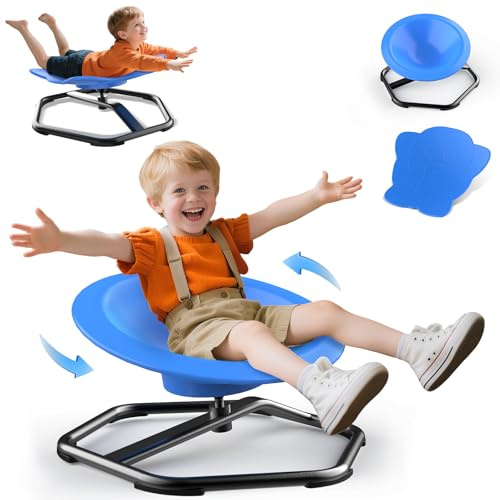 TERRAMUS Lot de 2 chaises pivotantes pour enfant, siège pivotant à 360°, pour l'entraînement de la coordination physique et de l'équilibre, jouet à capteur d'autisme pour garçons et filles