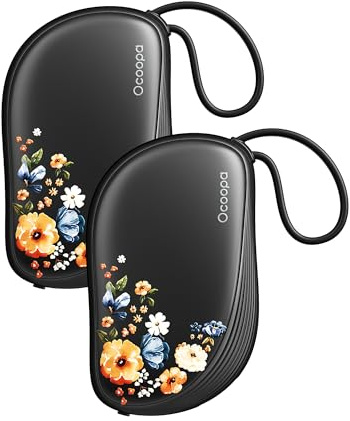 OCOOPA Calentador de Manos Recargables 2 Unidades, Diseño Inspirado en Peine, Calienta Manos Eléctrico USB 4000mAh, Ultrafino 1,5 cm, para Guantes y Bolsillos, Mujer, UT5 Sway