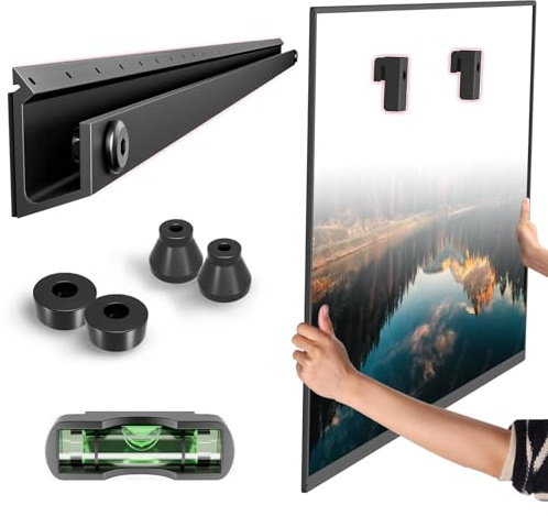 Anteabee No Stud TV Wall Mount for Plasterboard 32-75 Inch, No Drill TV Wall Bracket, Ultra Slim TV Bracket Holds up to 68kg, Max VESA 600x400mm, Low Profile, Easy Install for Home, Renter