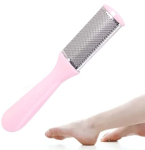 Foot Files for Hard Skin,Foot Rasp Foot File and Callus Remover,1 Pcs | Dual-Sided Foot File for Callus,Dead Skin & Cracked Heel Removal, for Both Wet and Dry Feet,Smooth Feet at Home (Pink)