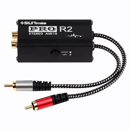 SIUNIMAS Pro R2 Portable RCA Passive Ground Loop Noise Isolation Box Audio Noise Filter for Home/Car/Official Audio Playing Systems(SIM-RCA-Pro R2)