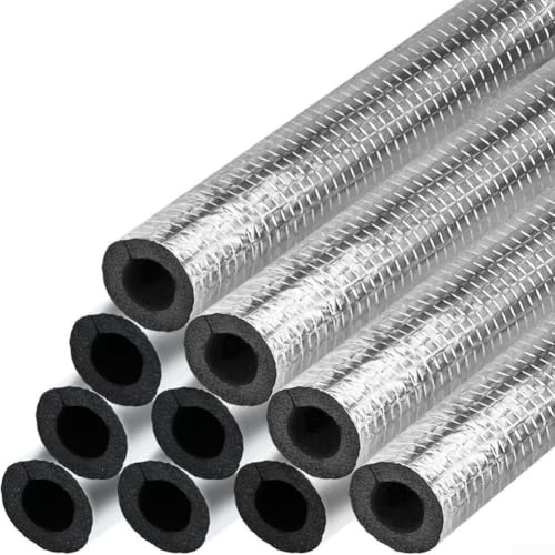 Eawfgtuw Cache-tuyau auto-adhésif isolé pour antigel et protection contre les incendies, isolation thermique pour plomberie extérieure et systèmes de chauffage solaire