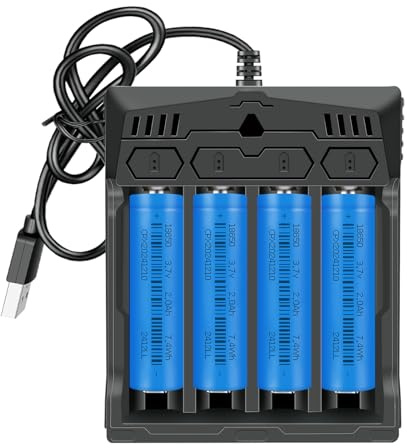 18650 Battery Charger MC-ELIN Smart Universal Charger for Rechargeable Batteries Lithium Li-ion IMR INR ICR 10440 14500 16340 20700 21700 26650 26700 3.7V