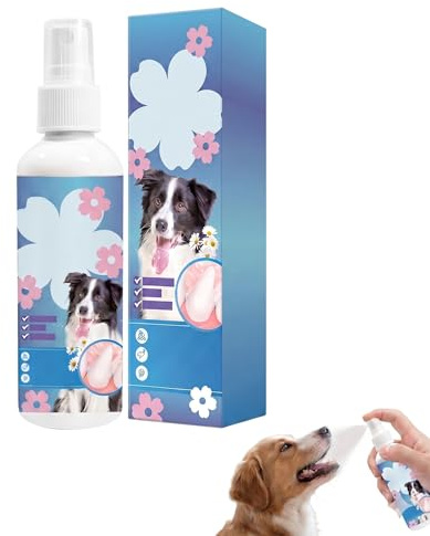 Spray Alito Fresco per Cani 100ml - Dentifricio Spray per Cani e Gatti al Gusto di Menta, Rimuove Placca e Tartaro, Soluzione per Igiene Orale e Alito Cattivo, Pulizia Denti Senza Spazzolino