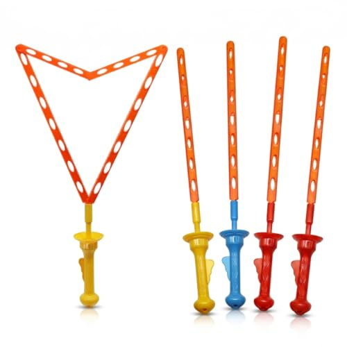 Vistnale 4 varitas de Burbujas Grandes, varitas de Burbujas en Forma de Espada para niños, Varita Gigante con Grandes y pequeñas, 18 Pulgadas, Color Aleatorio