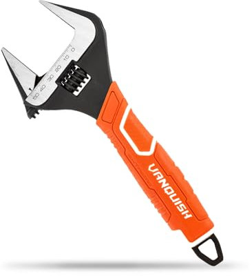 VANQUISH 25,4 cm verstellbarer Schraubenschlüssel, 4,8 cm breite Backenöffnung, Sanitärschlüssel, CR-V-Stahl, SAE- und metrische Skala, mit Komfortgriff und Loch zum Aufhängen (3153)