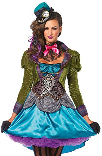 shoperama Damen Kostüm Leg Avenue - Deluxe Mad Hatter - Alice im Wunderland verrückter Hutmacher, Größe:L