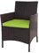 Mendler 2er-Set Poly-Rattan Gartensessel Halden, Korbsessel - braun-meliert, Kissen grün