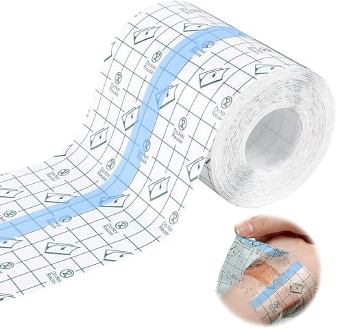 Wasserdicht Transparent Bandage, 10cm*10m Duschpflaster Rolle, Wasserdichter Verband, Tattoo Wasserdichte Klebebandage Transparent Bandage PU Folie Tape, Hautschutzauflage für Tätowierte Haut