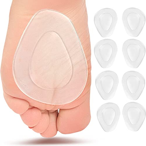 Lot de 8 coussinets métatarsiens pour homme et femme - Coussinets doux pour soulager la douleur - Semelles métatarsiennes en gel pour la plante des pieds et les callosités