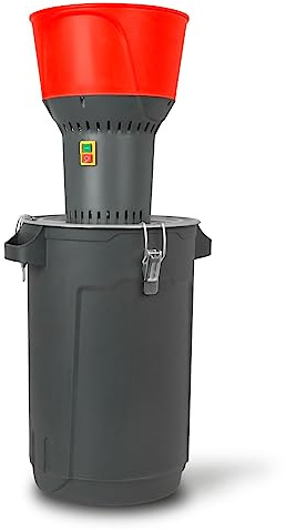 EBERTH Molino de grano eléctrico con cubo de 60L, motor eléctrico de 1300 W, tolva de 13L, 400 kg/h, molino de molienda con cuchilla de acero inoxidable, cinco tamices incl., trituradora para grano