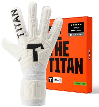 T1TAN Classic 1.0 White-Out Junior (FP) - Torwarthandschuhe Kinder - mit Fingerschutz - Fußballhandschuhe für Torhüter - Größe 5