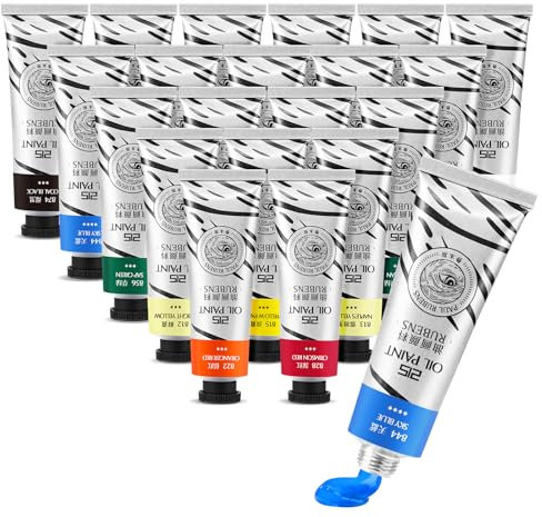 Paul Rubens Ölfarben Set B, 20 Tuben à 50 ml, 20 Leuchtende Farben hochwertiger Künstler-Ölfarben, mit Ausgezeichneter Haltbarkeit und Deckkraft der Ölfarbe, Geeignet für Studenten, Künstler, Anfänger