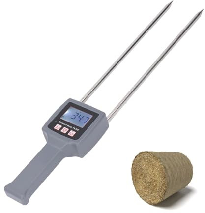 Humidimètre Portatif de Foin de TK100H, Testeur d'humidité du Foin avec Sonde, écran rétroéclairé, Sonde Humidimètre pour Foin, Graminées Fourragères, Leymus Chinensis, Luzerne