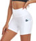 ACTINPUT Radlerhose Damen mit Taschen High Waist Yoga Shorts Kurze Leggings Blickdicht Sporthose Hotpants(Weiß,L)
