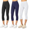 Merry Style Damen Leggings 3/4 Capri Leggings aus Viskose MS10-144 (Schwarz/Navy/Weiß, M)