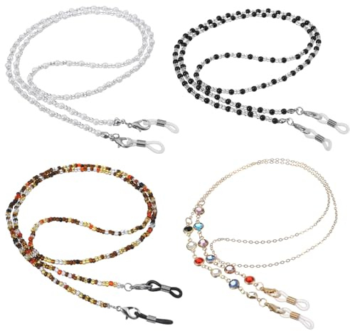 Ouligay 4 PCS Glasses Chain for Women Sunglasses Strap Glasses String Eyeglass Chains for Women Stylish Acrylic Elegant Eye Glass Chains for Around Neck