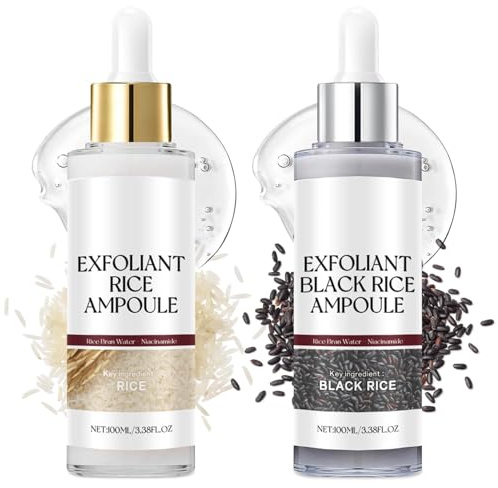 Peel Shot Glow Rice Ampoule Duo, ris Peeling Ampoule Exfoliant Rice Ampoule pormaskborttagare exfoliant, Peel Shot Glow Ris ampull Duo – mild peeling och porrensare ansikte