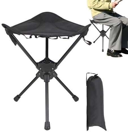 Eojpdji Sillas Plegables | Silla Giratoria Compacta Plegable | Taburete Plegable Equipamiento Supervivencia,para Playa Viajes Exteriores Camping Jardín Actividades
