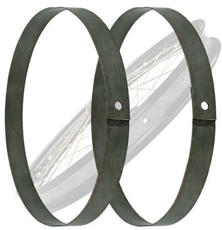 Chainrise 2-Pack Motorcycle Rim Tape, Heavy-Duty Rubber Rim Strip with Pre-Cut Valve Hole, Protects Inner Tube from Spoke Nipple Punctures, Fits 16/17/18/19/21 Inch Wheels (16X1 Inch　)