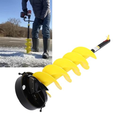 Picysa - Barrera de hielo, taladro eléctrico inalámbrico de nailon, herramientas de invierno para portabrocas de perforación de 1/2 Po, 8 PB de diámetro, amarillo