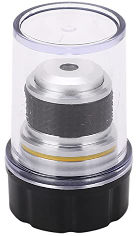 Aramox 10X Objective Lens Brass Aluminum Alloy Microscope Objective Lens with Thread High Transmission Coating for Biological Microscope Observation Study Lab Users