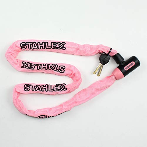 Fahrradschloss 120cm mit 2 Schlüssel Panzerschloss Kettenschloss Motorradschloss Pink