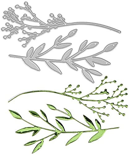 Gowxs Metall-Stanzschablone, Zweig-Schablone, Dekoration, Prägeschablonen für Bastelarbeiten, Scrapbooking, Alben, dekorative Prägepapier-Stanzformen, Kartenherstellung