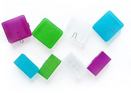 WYAN 8 Stück 18650 Batterie Aufbewahrungsbox,Transportbox,Batterie Schutz Kunststoff Case zum Schutz und Transportieren(4groß+4kleine,4 Farben)