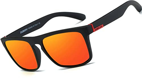 HGDGears Polarisierte Sonnenbrille für Herren Damen-UV400 Schutz Leicht Retro Klassische Vintage-Ideal für Autofahren,Reisen,Angeln,Outdoor-Aktivitäten（Rot）