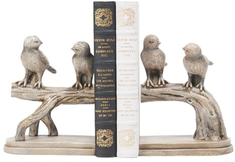 Decorative-Bookends Birds Book-Ends Heavy Duty - Unique Book Ends to Hold Books Heavy Duty Antique Book Stoppers for Shelf Office Desk Books Stand Organizer 2.3 LBS 4.75 * 4 * 6 in Newman House Studio