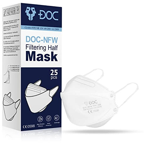 DOC FFP2-Maske – partikelfiltrierende Halbmaske – Mund- und Nasenschutzmaske – Gesichtsschutz – 1500 Stück