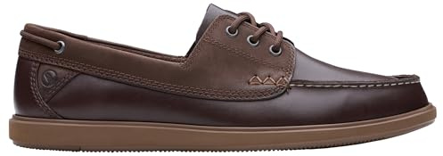 Clarks Bratton Boat Mens Dark Brown Lea, 7