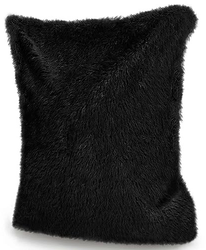 Green Bean XXL-Sitzsack Fellotpik mit Füllmaterial (EPS Perlen - 380 Liter) - Indoor Maße ca 180 x 140 cm - Bean Bag Sitzkissen Sitzpuff Sitzsessel Bodenkissen Lounge Schwarz