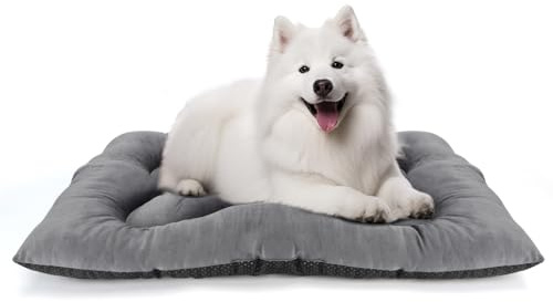 Nobleza Cama para Perro Grande, Colchoneta para Perros, Cojín Suave para Gatos Y Perros, Colchón Perro Grande Lavable Antideslizante, 100x66x13cm, Gris Claro