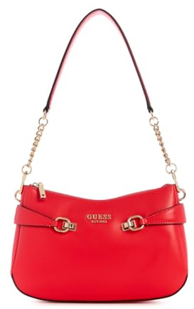 Guess Damen Lorelei Top Zip Umhängetasche, Korallenrot, Einheitsgröße