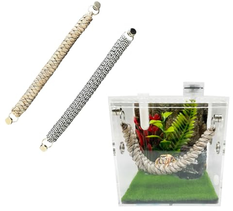 Okueejur Lot de 2 accessoires d'araignée sautante avec aimants pour araignées sauteuses faites à la main - Décoration de clôture d'araignée sauteuse (terrarium non inclus)