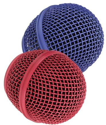 DRESSOOS 2pcs Replacement Grill Head for Microphones Metal Mic Parts Microphone Grill Cover Mesh Windscreen