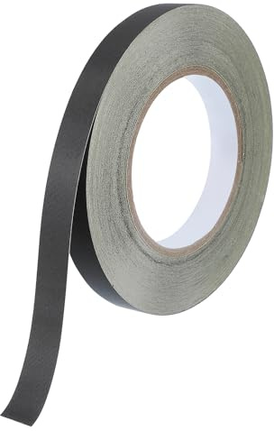 PATIKIL Acetattygtejp 15 mm x 30 meter, svart isolerande tygtejp för laptop elektrisk bil gitarrreparation kabelnät
