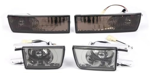 Axexnejv Feux Antibrouillard 4 Pièces Pour VW Pour Golf 3 1992 1993 1994 1995 1996 1997 Voiture Fumé Pare-chocs Avant Antibrouillard Avec Clignotant Phare Antibrouillard(Grey)