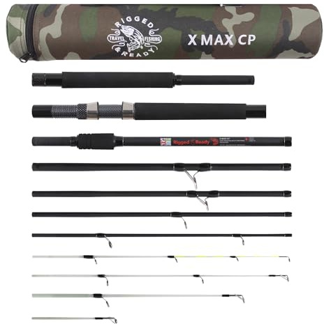X MAX C-P Carp, Predator Fishing Rod. Unique, Super Compact, Multi-Function Rod. 1 Rod 9 combinations. 3 lengths 9’ 2.70m, 8’ 2.45m, 7’ 3” 2.30m, 4 cast weights