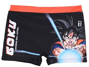 Dragon Ball Z Bañador para Niño, Goku Shorts de Baño Bañador de Natación Infantil, Talla 4 Años | Negro