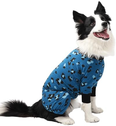 FEimaX Återhämtningsdräkt för hund efter kirurgi Långärmad Onesie Hund Postoperativ Kostym Medelstora och Stora Hundar Ersättande E-krage Anti-slicka Sår efter Operation
