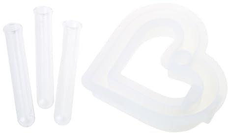 Kalttoy Moldes Siliconas En Forma Corazón para Propagación Planta Tubo Tumbo Flor Plantilla Vidrio Stations Ponte con Tubo Transparente