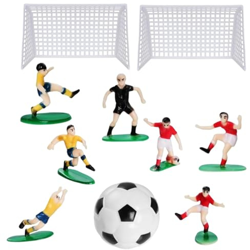ZHAOYCSH Décoration de Gâteau Football,10 Pièce Figurines Footballeur pour Anniversaire Garçon,Décoration Gateau Foot, Cake Topper Football, Fête Thème Sport,Accessoire Célébration Enfant Fan de Foot
