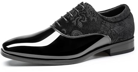 Rihero Men's Black Dress Shoes Oxford Classic Formal Prom Wedding Tuxedo Shoes for MenBlack Size 9.5
